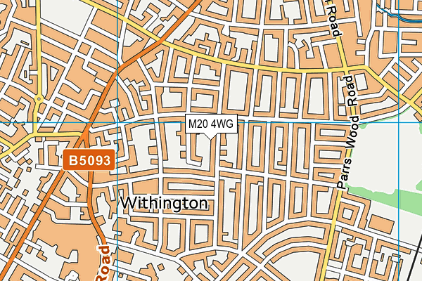 M20 4WG map - OS VectorMap District (Ordnance Survey)