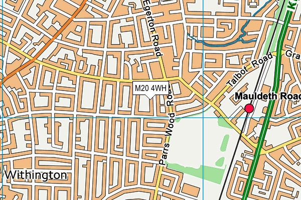 M20 4WH map - OS VectorMap District (Ordnance Survey)