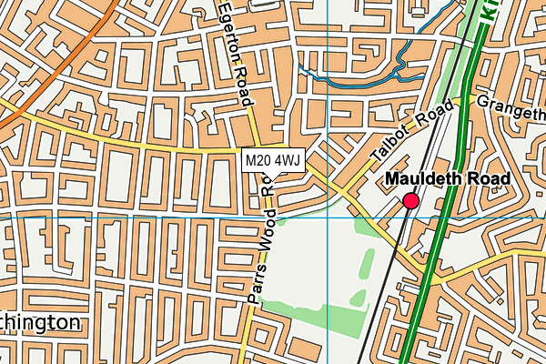 M20 4WJ map - OS VectorMap District (Ordnance Survey)