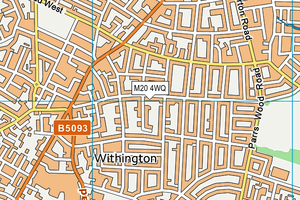 M20 4WQ map - OS VectorMap District (Ordnance Survey)