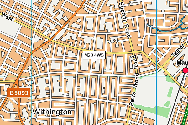 M20 4WS map - OS VectorMap District (Ordnance Survey)