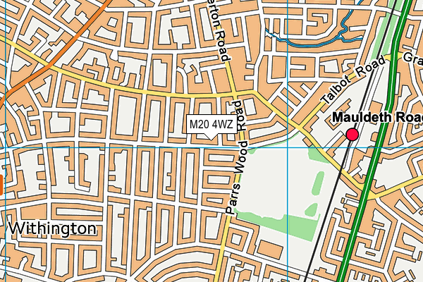 M20 4WZ map - OS VectorMap District (Ordnance Survey)