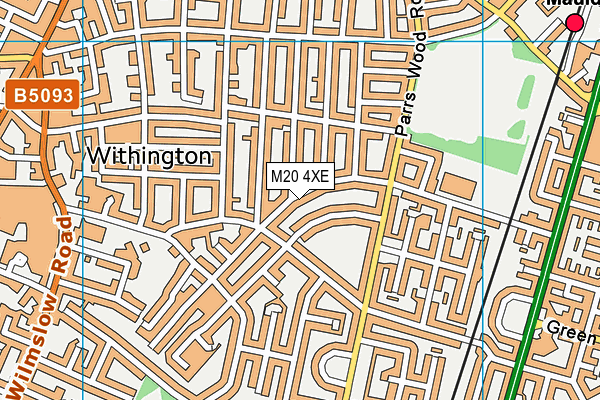 M20 4XE map - OS VectorMap District (Ordnance Survey)