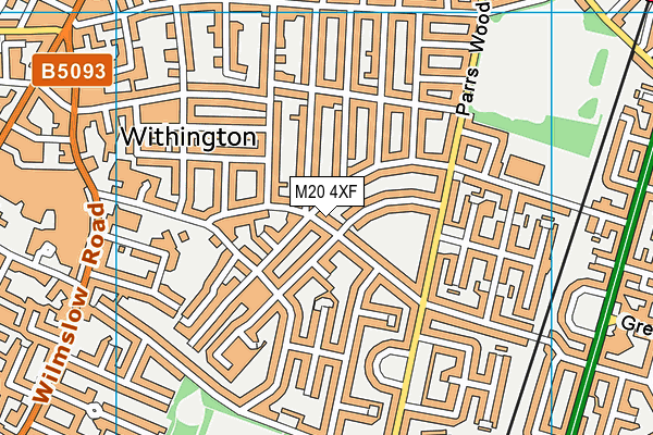 M20 4XF map - OS VectorMap District (Ordnance Survey)