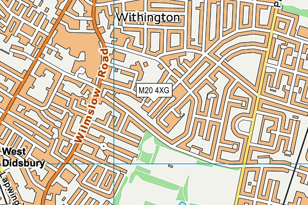 M20 4XG map - OS VectorMap District (Ordnance Survey)