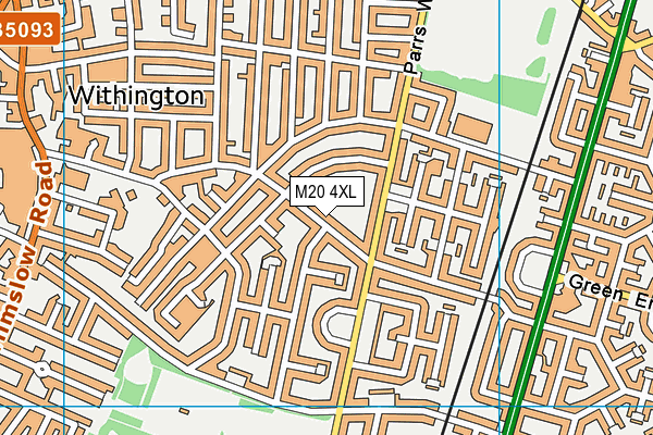 M20 4XL map - OS VectorMap District (Ordnance Survey)