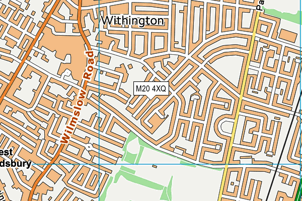 M20 4XQ map - OS VectorMap District (Ordnance Survey)