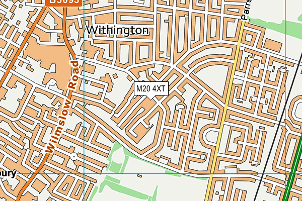 M20 4XT map - OS VectorMap District (Ordnance Survey)