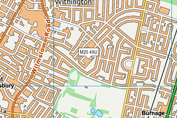M20 4XU map - OS VectorMap District (Ordnance Survey)