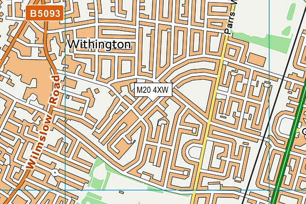 M20 4XW map - OS VectorMap District (Ordnance Survey)