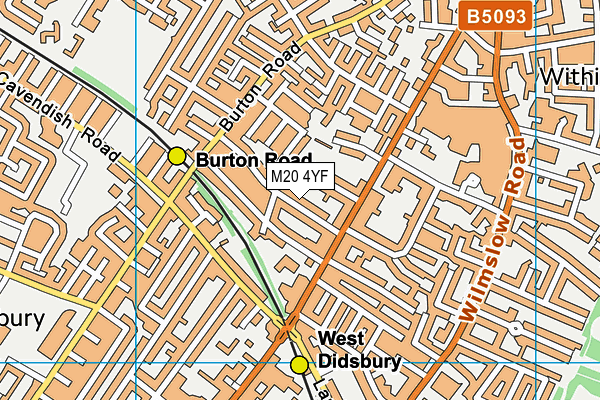 M20 4YF map - OS VectorMap District (Ordnance Survey)