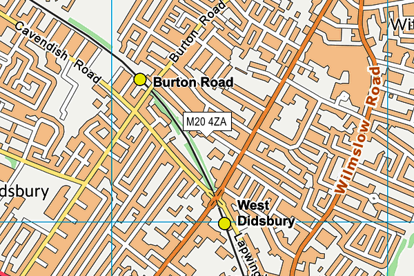 West Didsbury CE Primary School map (M20 4ZA) - OS VectorMap District (Ordnance Survey)