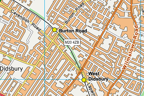 M20 4ZB map - OS VectorMap District (Ordnance Survey)