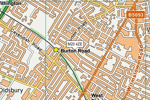 M20 4ZE map - OS VectorMap District (Ordnance Survey)