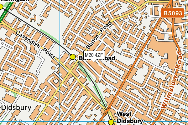 M20 4ZF map - OS VectorMap District (Ordnance Survey)