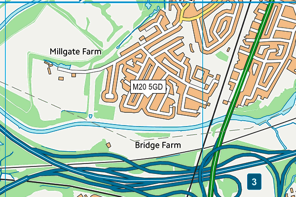 M20 5GD map - OS VectorMap District (Ordnance Survey)