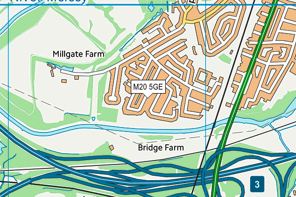 M20 5GE map - OS VectorMap District (Ordnance Survey)