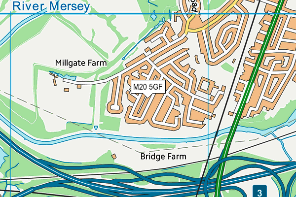 M20 5GF map - OS VectorMap District (Ordnance Survey)