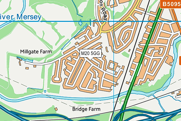 M20 5GG map - OS VectorMap District (Ordnance Survey)