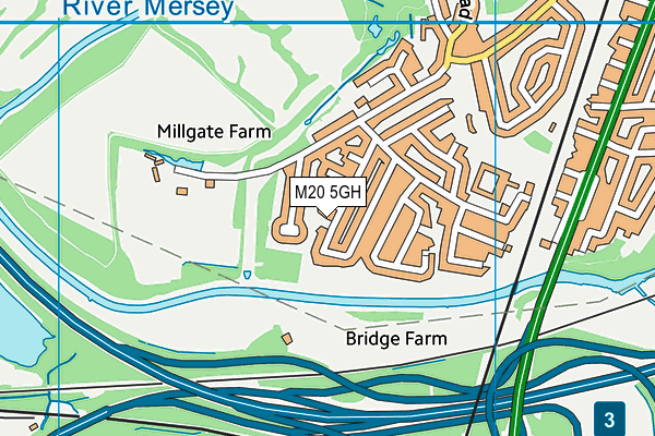 M20 5GH map - OS VectorMap District (Ordnance Survey)