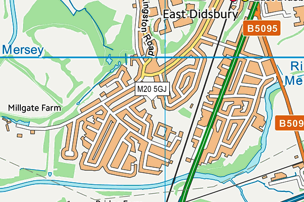 M20 5GJ map - OS VectorMap District (Ordnance Survey)
