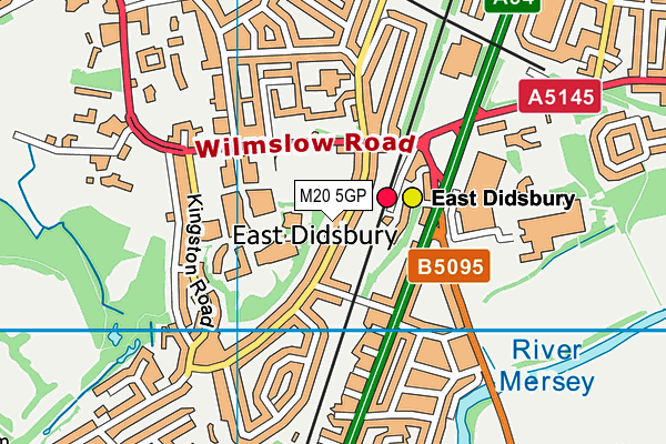 M20 5GP map - OS VectorMap District (Ordnance Survey)