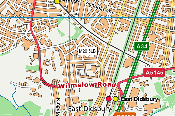 M20 5LB map - OS VectorMap District (Ordnance Survey)