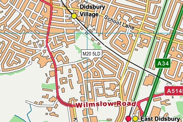 M20 5LD map - OS VectorMap District (Ordnance Survey)