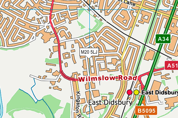 M20 5LJ map - OS VectorMap District (Ordnance Survey)