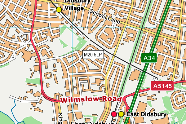 M20 5LP map - OS VectorMap District (Ordnance Survey)