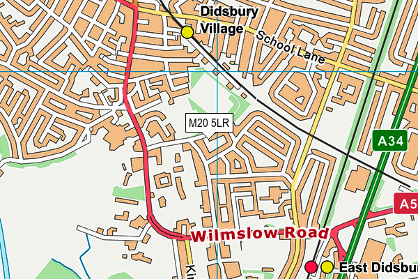 M20 5LR map - OS VectorMap District (Ordnance Survey)