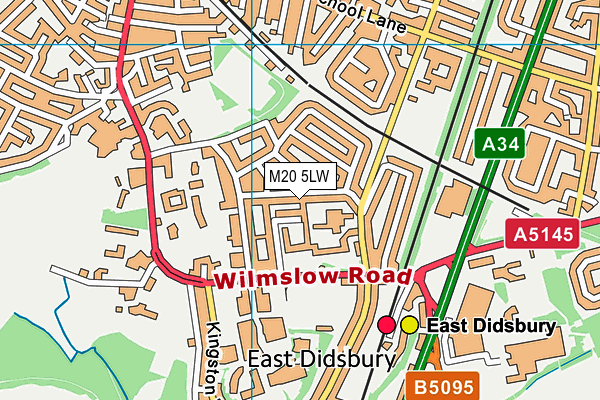 M20 5LW map - OS VectorMap District (Ordnance Survey)