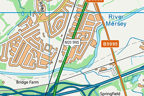 M20 5NS map - OS VectorMap District (Ordnance Survey)