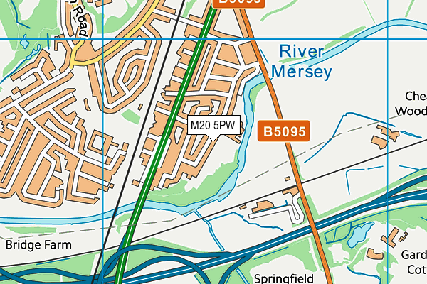 M20 5PW map - OS VectorMap District (Ordnance Survey)