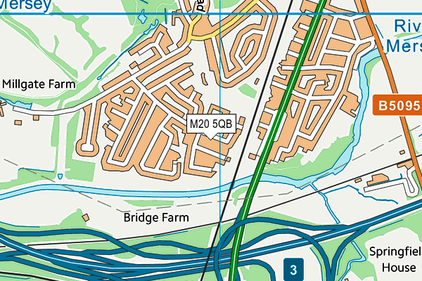 Broad Oak Primary School map (M20 5QB) - OS VectorMap District (Ordnance Survey)