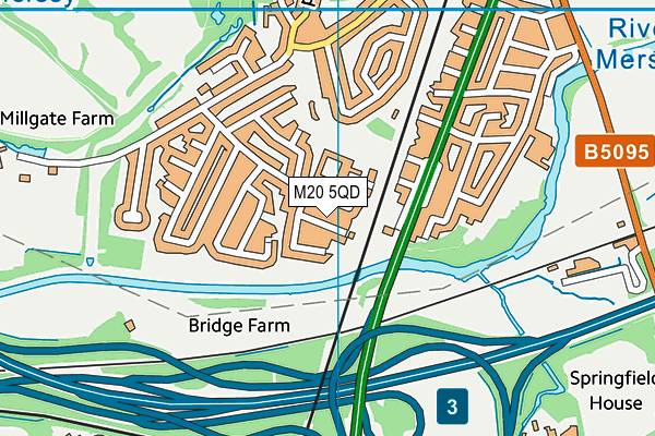 M20 5QD map - OS VectorMap District (Ordnance Survey)