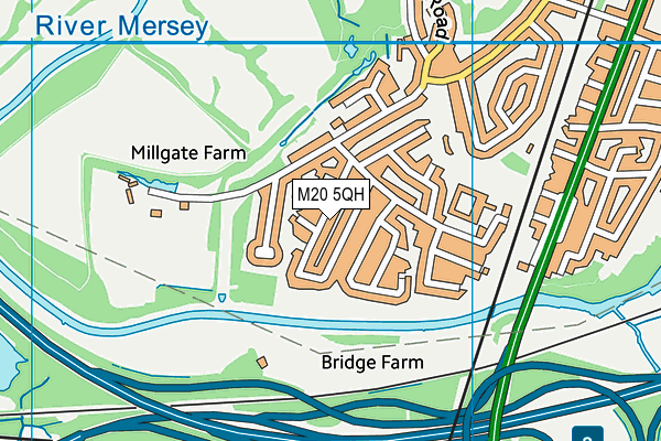 M20 5QH map - OS VectorMap District (Ordnance Survey)