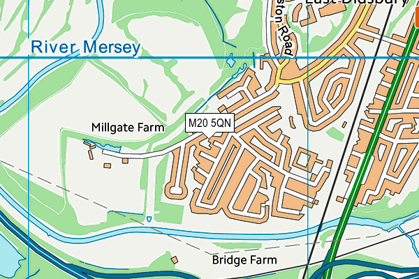 M20 5QN map - OS VectorMap District (Ordnance Survey)