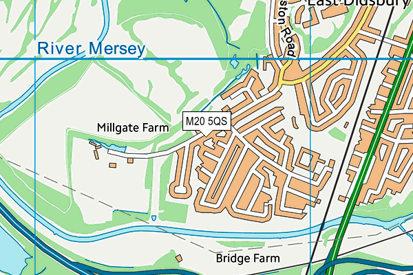 M20 5QS map - OS VectorMap District (Ordnance Survey)