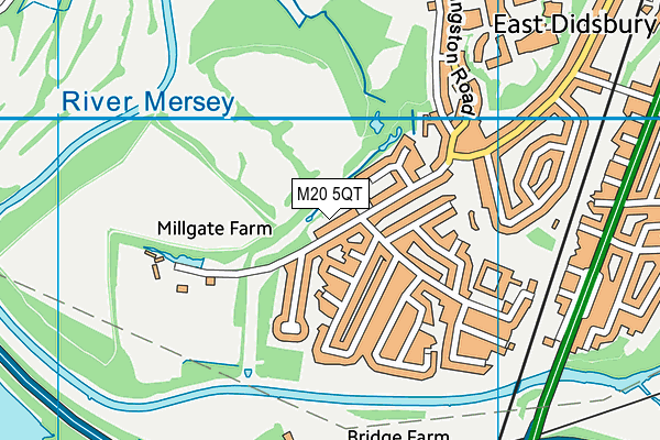 M20 5QT map - OS VectorMap District (Ordnance Survey)