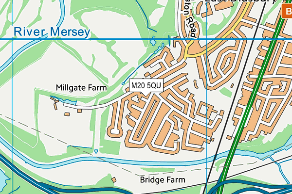 M20 5QU map - OS VectorMap District (Ordnance Survey)