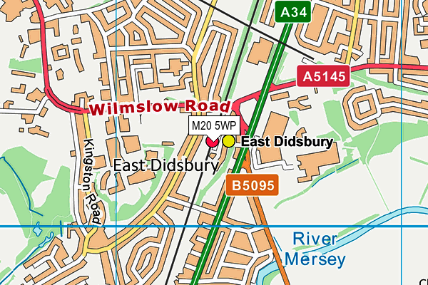 M20 5WP map - OS VectorMap District (Ordnance Survey)