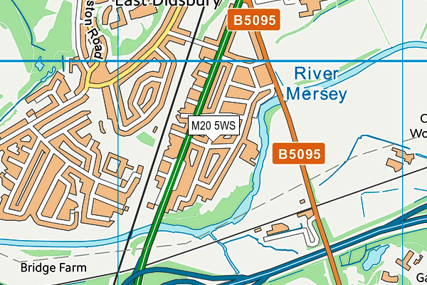 M20 5WS map - OS VectorMap District (Ordnance Survey)