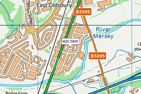 M20 5WW map - OS VectorMap District (Ordnance Survey)