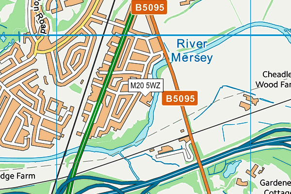 M20 5WZ map - OS VectorMap District (Ordnance Survey)