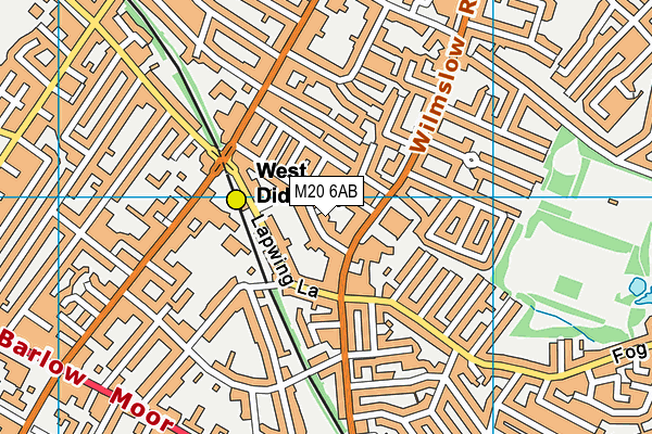 M20 6AB map - OS VectorMap District (Ordnance Survey)