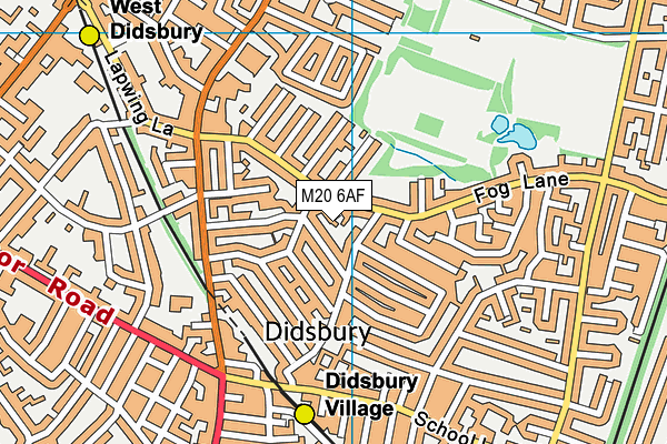 M20 6AF map - OS VectorMap District (Ordnance Survey)