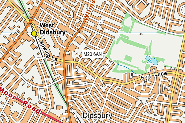 M20 6AN map - OS VectorMap District (Ordnance Survey)
