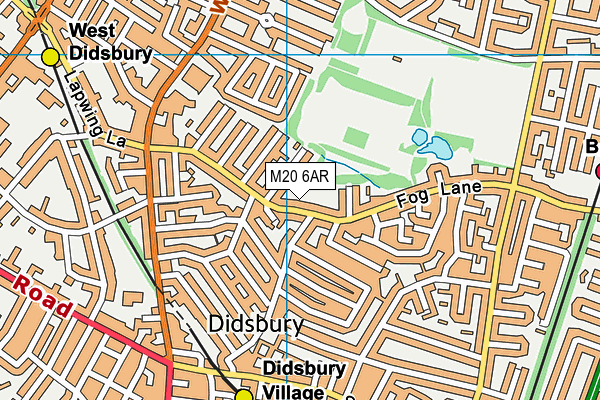 M20 6AR map - OS VectorMap District (Ordnance Survey)