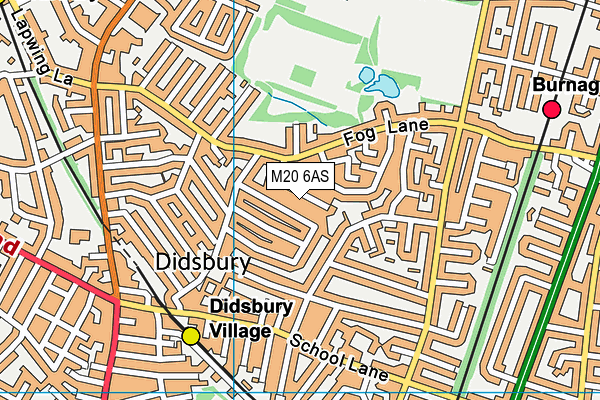 M20 6AS map - OS VectorMap District (Ordnance Survey)